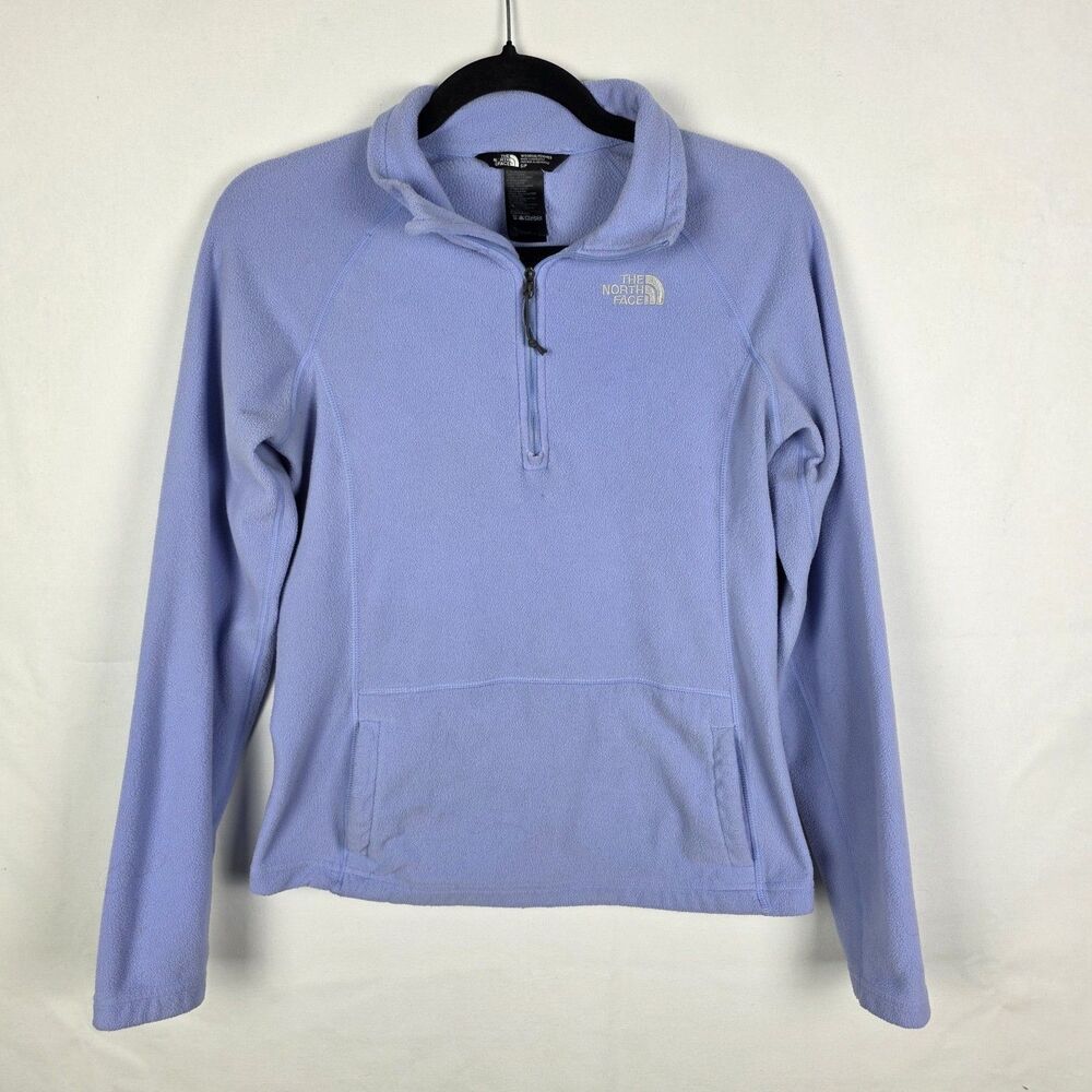 North Face 1/4 Zip Polartec Fleece Perriwinkle Blue Hiking Jumper Womens Size S